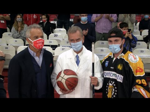 L’omaggio di Pallacanestro Varese e Mastini Hockey e chi lotta contro il Covid