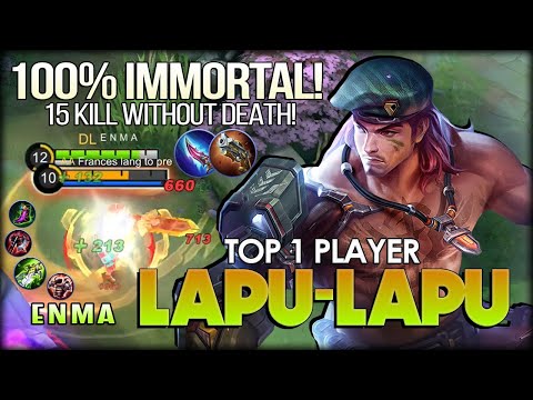 15 Kill Perfect Side Lane! 100% Immortal. ᴱ ᴺ ᴹ ᴬ Top 1 Player Lapu-lapu - Mobile Legends: Bang Bang