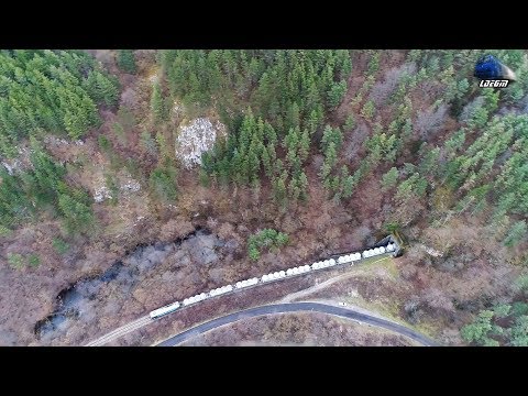 [Drone] LDE2100 60-1564-3 & Marfar MMV Rail Freight Train @Tunelul Șuncuiuș Tunnel - 12 Feb 2020