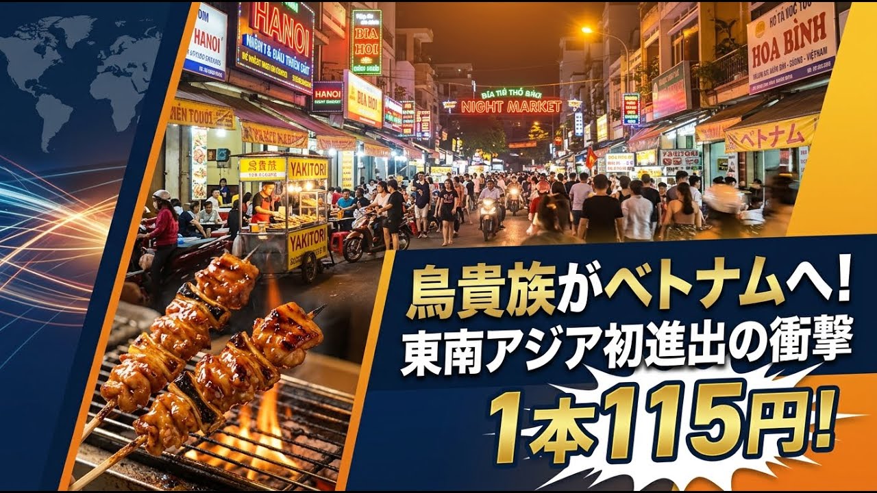 【国内 ビジネス】鳥貴族がベトナムへ！1本115円、東南アジア初進出の衝撃