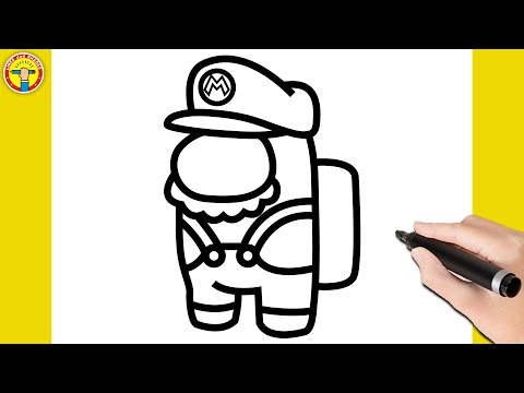 How to Draw Among Us (Mario) - Step by Step | Among Us | Easy Drawing Tutorial
