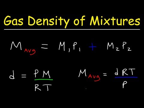 Gas Density & Average Molar Mass of a Gaseous Mixture, Mole Fraction & Partial Pressure