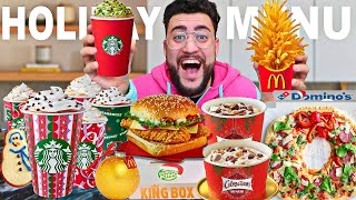 Trying Secret Menu HOLIDAY Fast Food Items! (Starbucks, McDonald's, BurgerKing...)