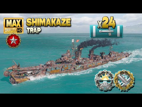 Destroyer Shimakaze: +300k on map Trap - World of Warships
