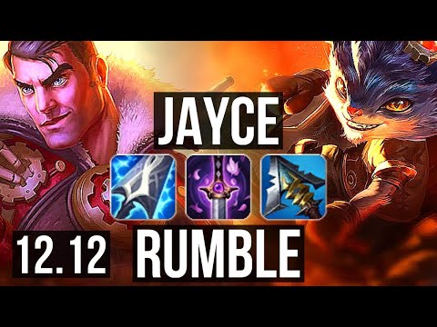 JAYCE vs RUMBLE (TOP) | 13/2/12, Legendary, 500+ games | KR Master | 12.12