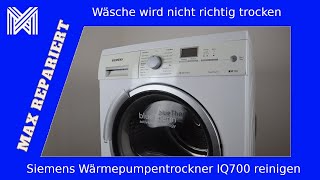 Siemens Trockner reinigen und Serviceklappe verbauen IQ700 Wärmepumpentrockner Wäsche nicht trocken