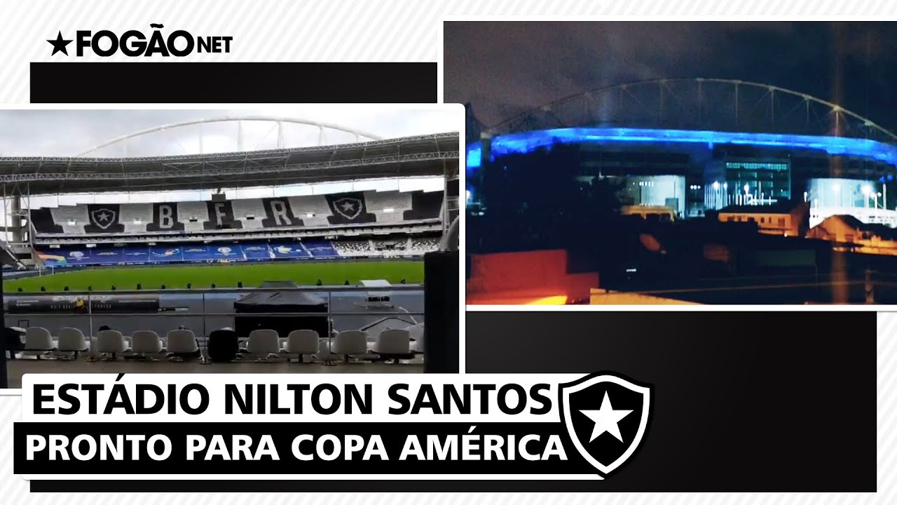 VÍDEO: Estádio Nilton Santos, do Botafogo, é personalizado para a Copa América e tem teste de luzes VÍDEO: Estádio Nilton Santos, do Botafogo, é personalizado para a Copa América e tem teste de luzes
