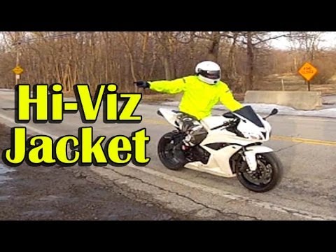 Hi Viz Motorcycle Jacket Review - RevIT Cyclone H20 Motorcycle Rain Jacket Video