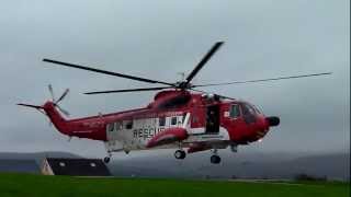 preview picture of video 'Rescue 115, engine run and takeoff from Tralee, 01/10/2011'