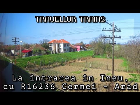 La intrarea în Ineu, cu trenul R16236 Cermei - Arad (Linia 318: Ineu - Cermei)