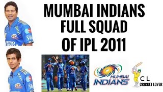 Mumbai Indians Full Squad Of IPL 2011 (Cricket lover B) | IPL 2011 Full Squads