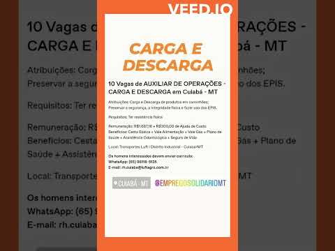 'Vagas Gratuitas de Emprego em Cuiabá e Várzea Grande' - diversas áreas (Abril/2024) - parte 11