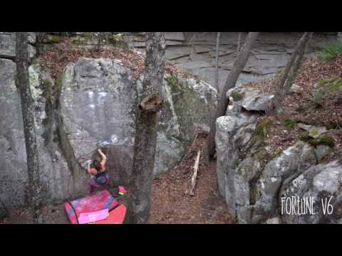 FrictionLabs Athlete Kasia Pietras balancing out Fortune, V6. LRC, TN.
