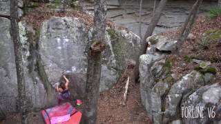 FrictionLabs Athlete Kasia Pietras balancing out Fortune, V6. LRC, TN.