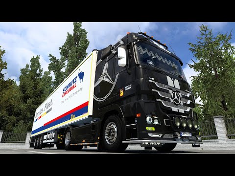 ETS2 (1.44). FSG Map; Mercedes Actros MP3 1855 V8 by Dotec; Mulhouse - Wittenheim (17t)