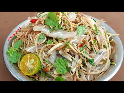 GỎI BẮP CHUỐI TAI HEO giòn ngon chua ngọt món ăn chống ngán ngon và đơn giản