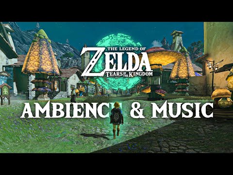 A Night in Hateno Village 🍄 Zelda TOTK Ambience & Optional Music