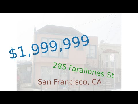 $1,999,999 San Francisco home for sale on 2020-12-20 (285 Farallones St, CA, 94112)