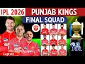 IPL 2026 Punjab Kings Final Squad So Far PBKS Team 2026 Players List PBKS 2026 Squad