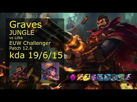 Graves Jungle vs Lillia - EUW Challenger 19/6/15 Patch 12.6 Gameplay