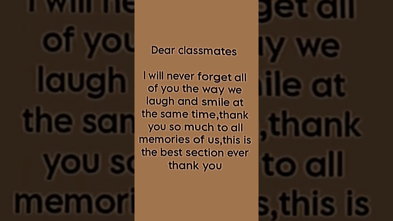 Dag klasgenoten, tot ziens in de toekomst! Bedankt allemaal, we hebben mooie herinneringen gemaakt.