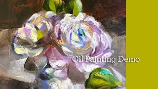 kim smith fine art oil painting demo | ranunculus still life