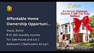 Affordable Home Ownership Opportunity in San Isidro, Dauis, Bohol
