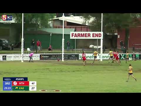 Rd 12 Hostplus SANFL Snapshot - Eagles' Jordan Moore traps with one hand & soccers through