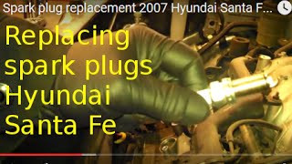 Spark plug replacement 2007 Hyundai Santa Fe 2.7L coil. How to change plugs