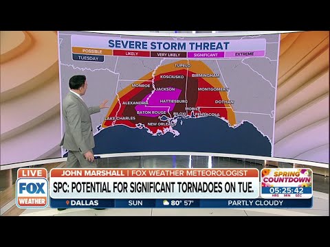 Significant Tornado Risk Along The Gulf Coast On Tuesday