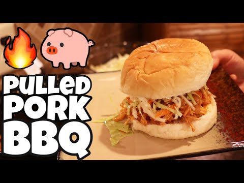 EASY Crockpot Recipe -Tasty Pulled Pork BBQ Sandwich with Pepper Slaw! Family Favorite