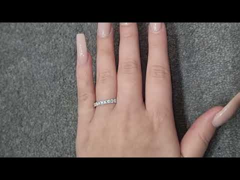 Platinum Claw Set Diamond Half Eternity Ring 2.90mm