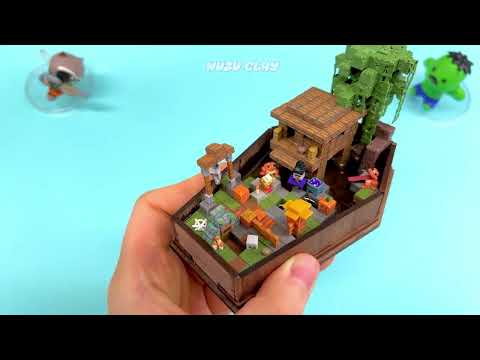 حرف يدوية منزلية للبنات Making Tiny Minecraft Spooky Swamp Box   1 19
