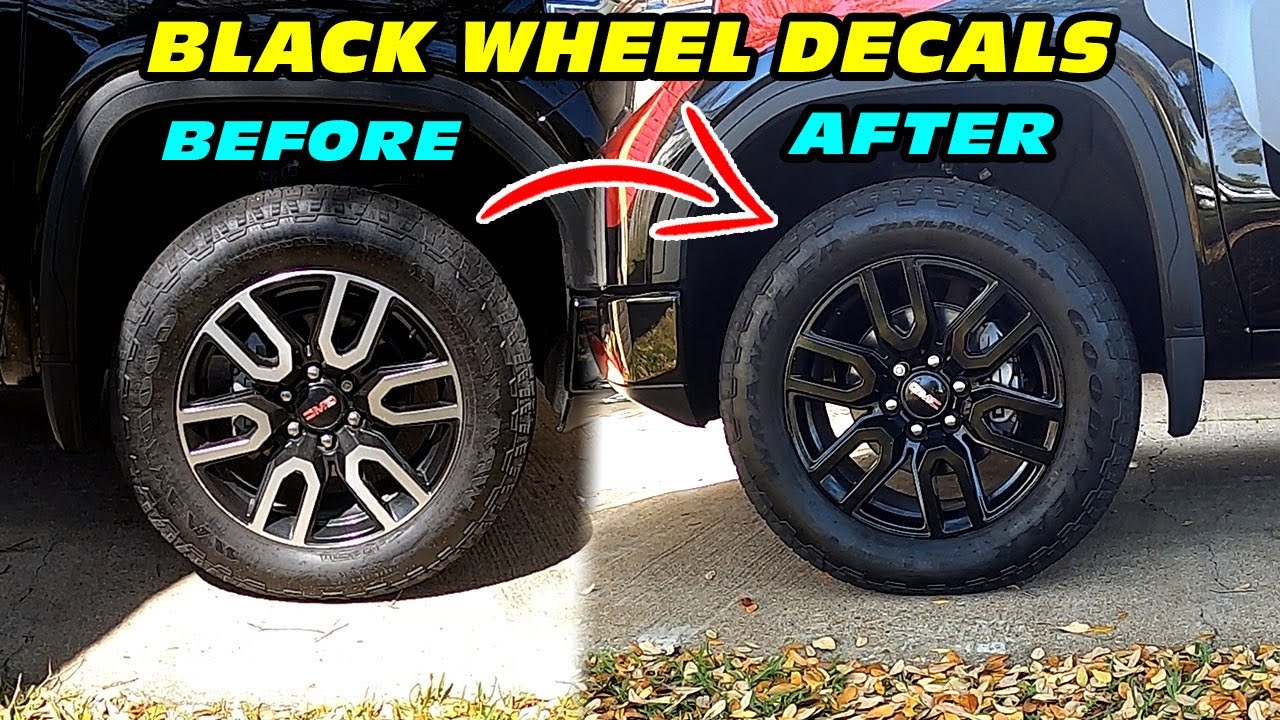 GMC SIERRA AT4 Black Wheel Decals • Chrome delete