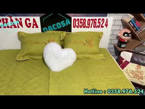 Set Chăn Ga Gối Xoa-Satin Thương Hiệu DACOSA Sang Trọng