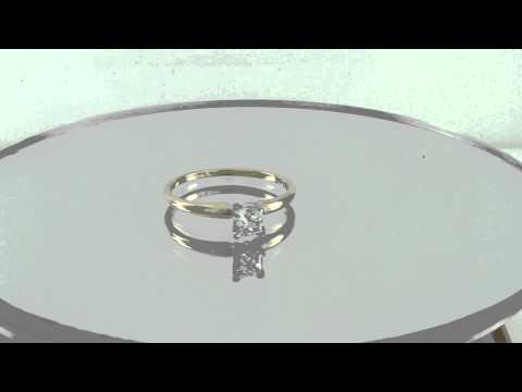 Estate 0.46 ct Princess Cut Diamond 14k Yellow Gold Solitaire Ring Certified