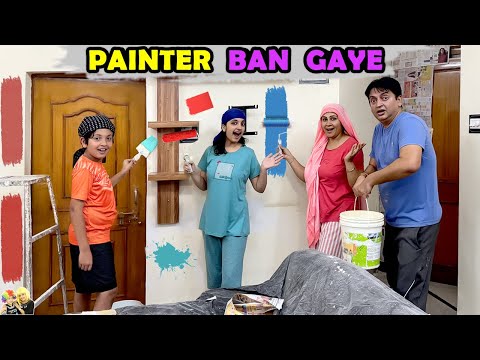 PAINTER BAN GAYE | Ghar ka painting vlog | Aayu and Pihu Show