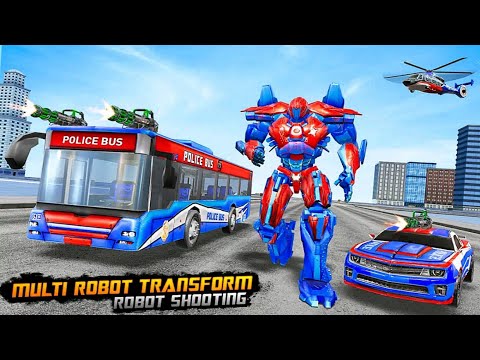 Bus Robot Police Car Multiple Transform War Game 2020 - Android Gameplay
