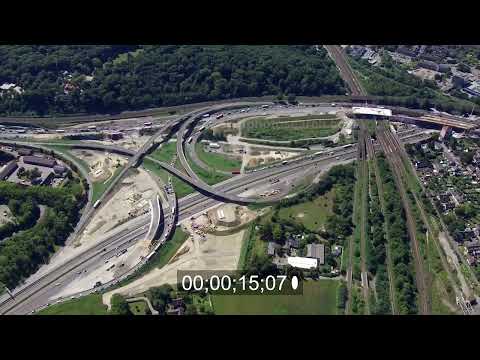 motorway BAB A40 A3 - "Kreuz Kaiserberg" in Duisburg in the state North Rhine-Westphalia, Germany