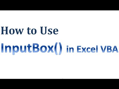 Excel VBA Tips n Tricks 46 How to Use InputBox