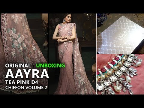 Aayra Luxury Collection 2018 - Unboxing D4 Tea Pink - Pakistani Branded Clothes Video