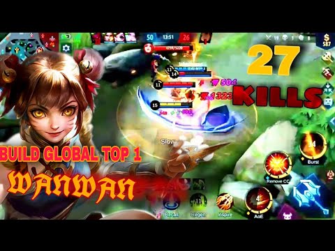 27 Kills!! Wanwan High Attack Speed Build (NO MORE BOOTH) - Build Top 1 Global Wanwan ~ MLBB