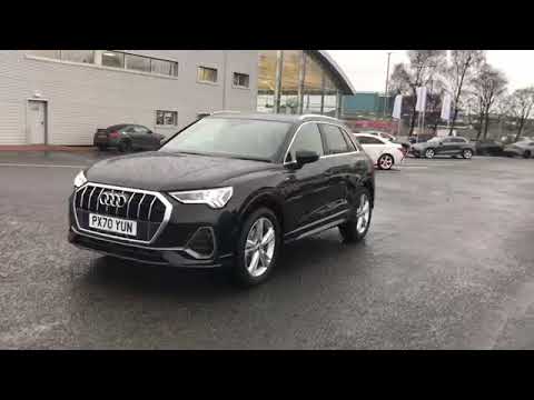 Approved used demonstrator Q3 S line finished in Myth black for sale at Carlisle Audi