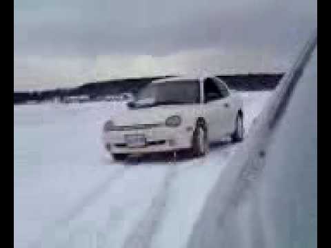 Driving on Rice Lake Ice