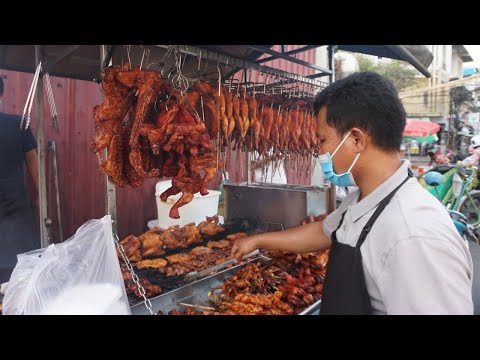 Amazing Two Men Grill Meats & Testy on The Street @Phsa Kandal - Yummy Street Food in Town