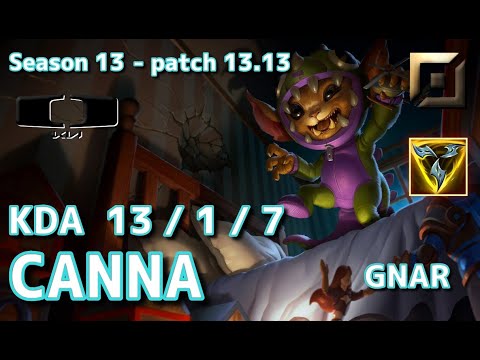 【KRサーバー/C1】DK Canna ナー(Gnar) VS グラガス(Gragas) TOP - Patch13.13 KR Ranked【LoL】