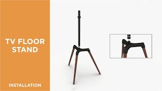 How to Install  Pastel Easel Studio TV Floor Tripod Stand-FS19-44F-01