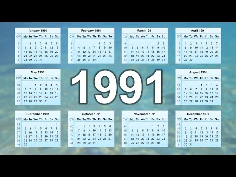 Vídeo: Calendário 1991: Datas, dias da semana e feriados