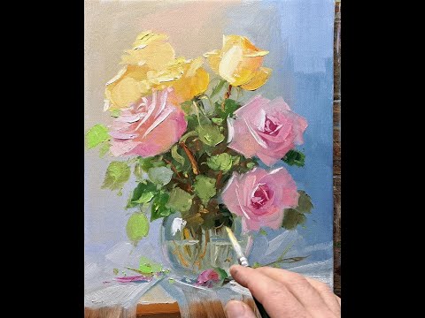 Roses oil painting Vugar Mamedov  #art #painting  #acrylicpainting #oilpaintingforbeginners