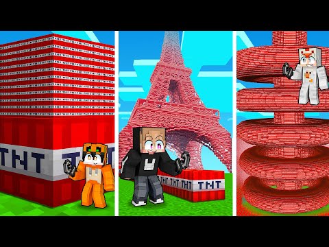 WE EXPLODE SUPER BIG TNT IN MINECRAFT!!